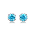5mm Round Glacier Blue Moissanite Earrings
