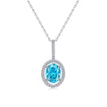 10x8mm Oval Glacier Blue Moissanite Pendant