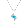 8mm Round Glacier Blue Moissanite Pendant