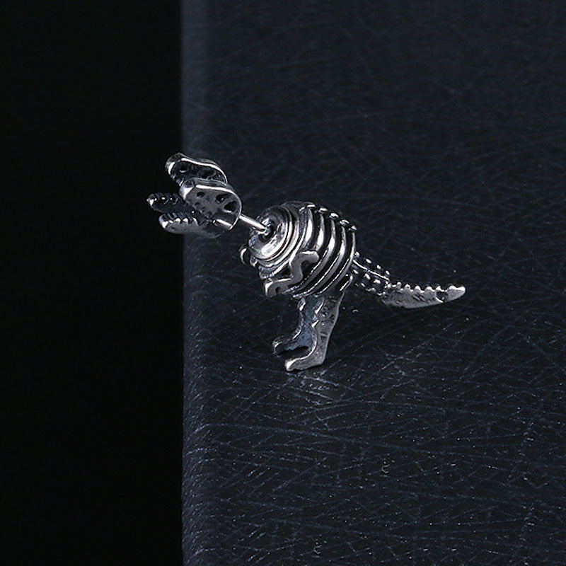 Vintage Dinosaur Stud Earrings - Unisex Hip Hop Dark Street Single Earring