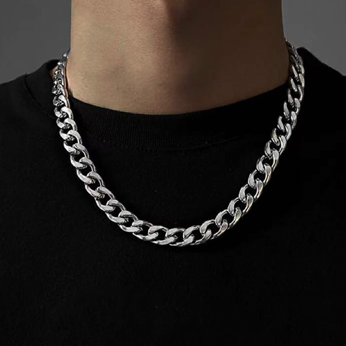 Titanium Steel Cuban NK Chain Necklace