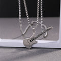 Street Style Creative Personality Mini Rock Color Guitar Pendant | Fashion Stainless Steel Necklace Jewelry