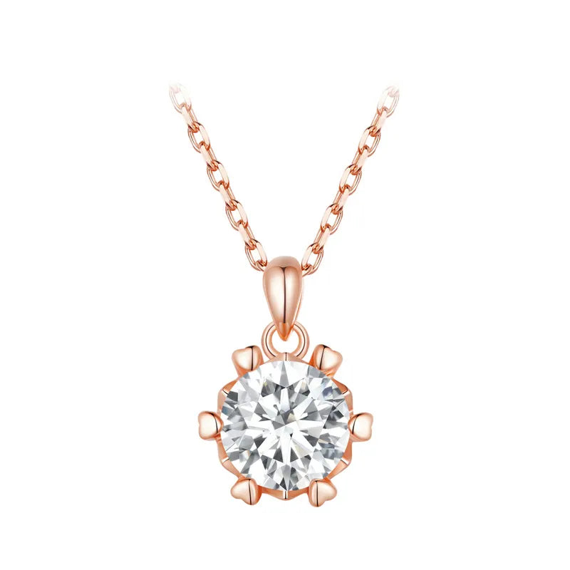 Moissanite Round Necklace - HJewelry