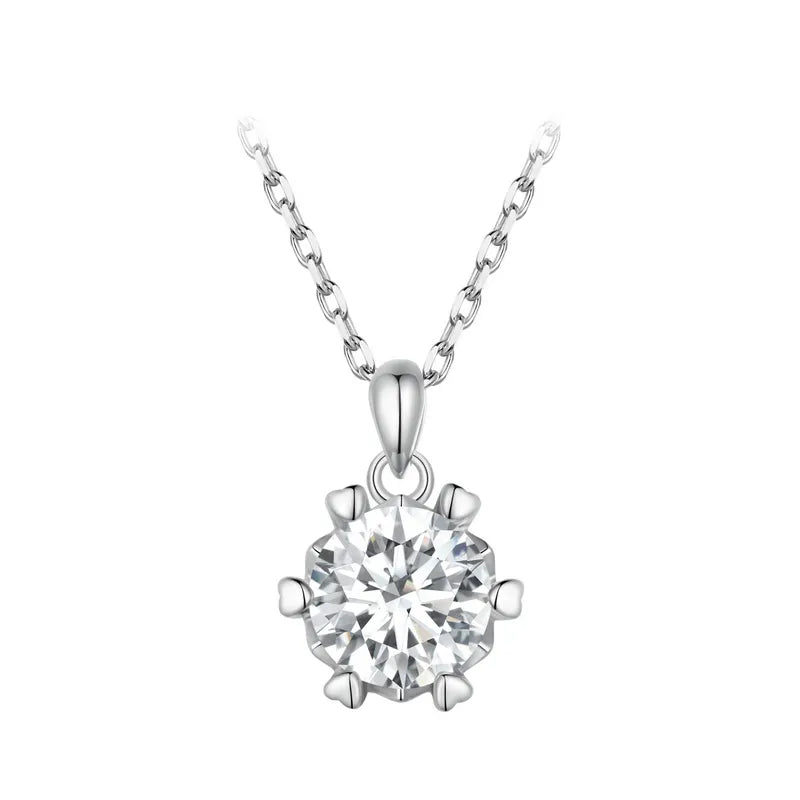 Moissanite Round Necklace - HJewelry