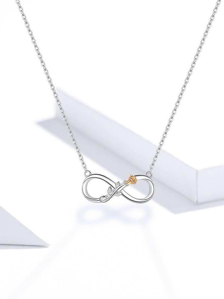 Infinity Love Rose Neckalce - HJewelry