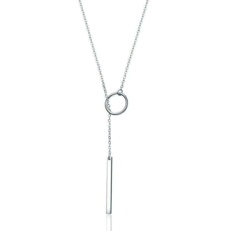 Line In Circle Necklace - HJewelry