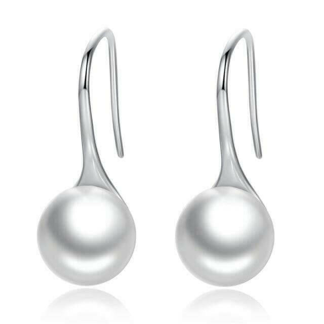 Round Pure Pearl Drop Earrings - HJewelry