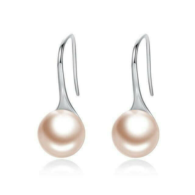 Round Pure Pearl Drop Earrings - HJewelry
